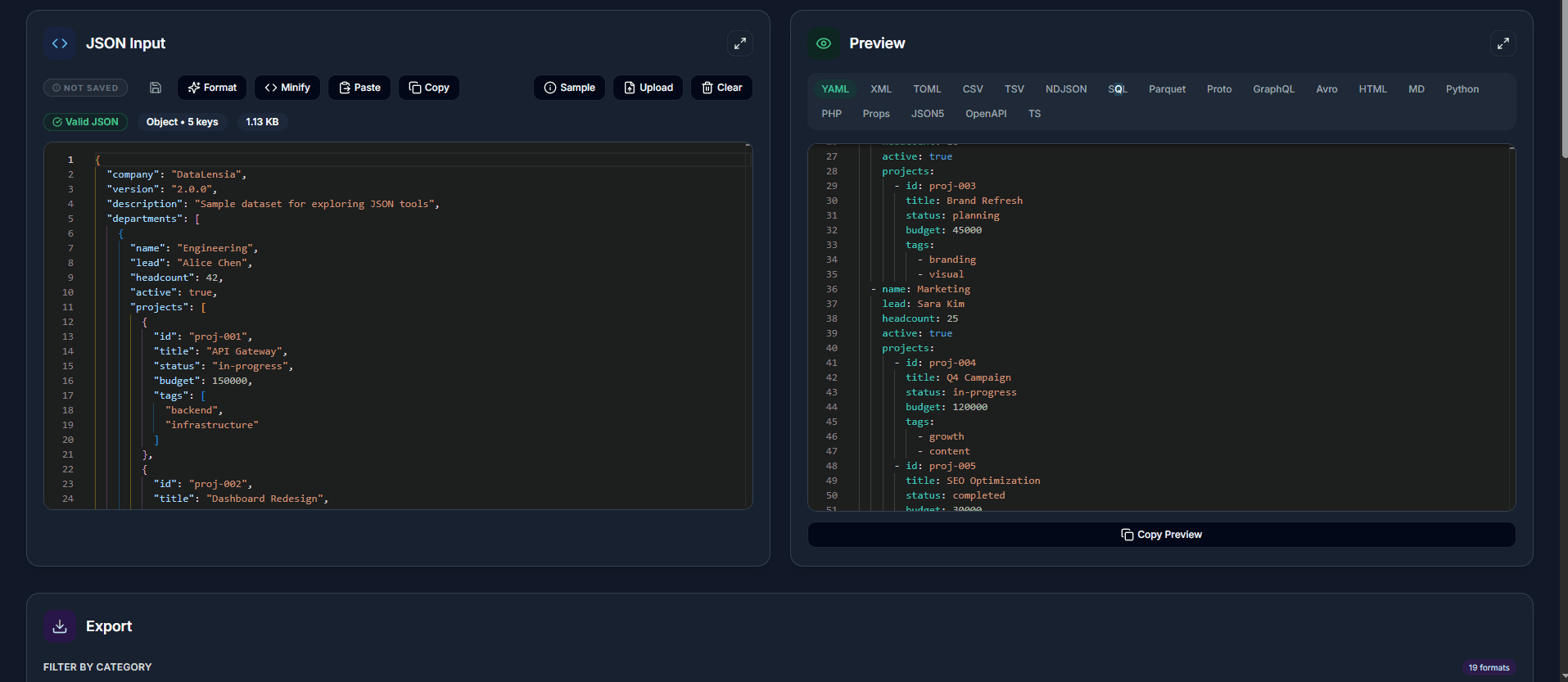 JSON Convert Tool